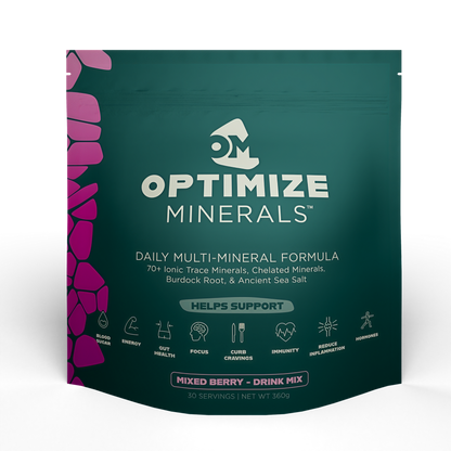 Optimize Minerals Multi MineralDaily Formula-Magnesium,Electrolytes & Trace MineralSupplement Powder-GlutenFree Vitamins Drink-MixedBerry, 30 servings