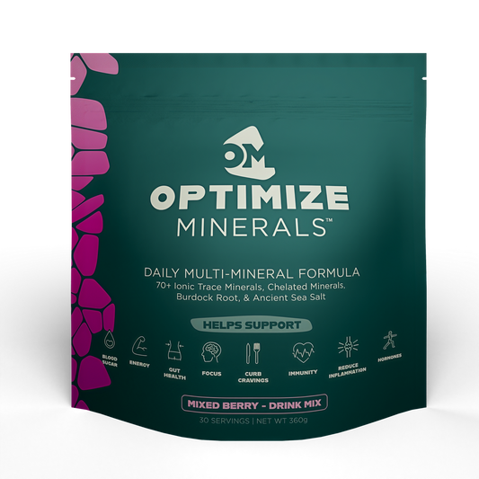 Optimize Minerals Multi MineralDaily Formula-Magnesium,Electrolytes & Trace MineralSupplement Powder-GlutenFree Vitamins Drink-MixedBerry, 30 servings