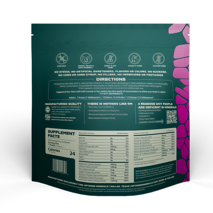 Optimize Minerals Multi MineralDaily Formula-Magnesium,Electrolytes & Trace MineralSupplement Powder-GlutenFree Vitamins Drink-MixedBerry, 30 servings